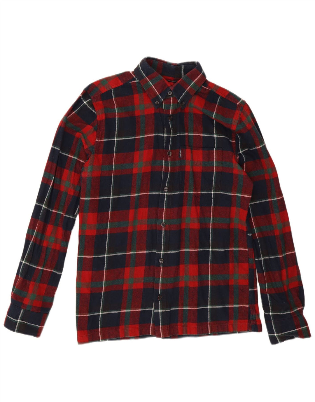 Ben Sherman Chemise en flanelle pour homme en coton à petits carreaux bleu marine