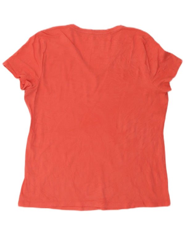 Nautica T-Shirt Femme Top UK 14 Large Orange Coton