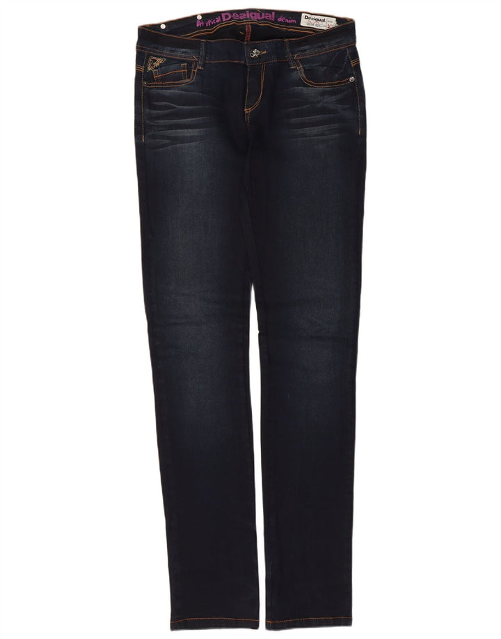 Desigual Jean Slim Femme W30 L32 Bleu Marine Coton