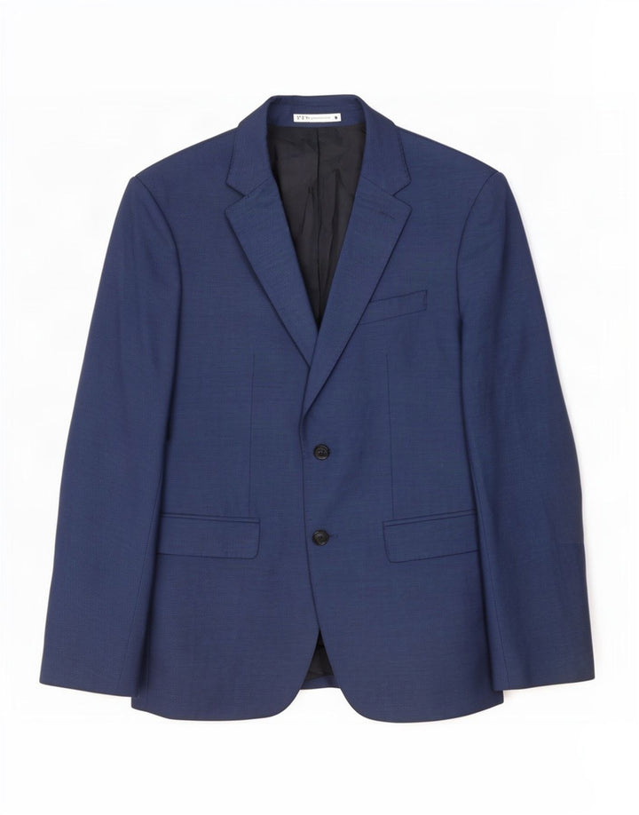 Zara Veste Blazer 2 Boutons Homme EU 52 Large Bleu