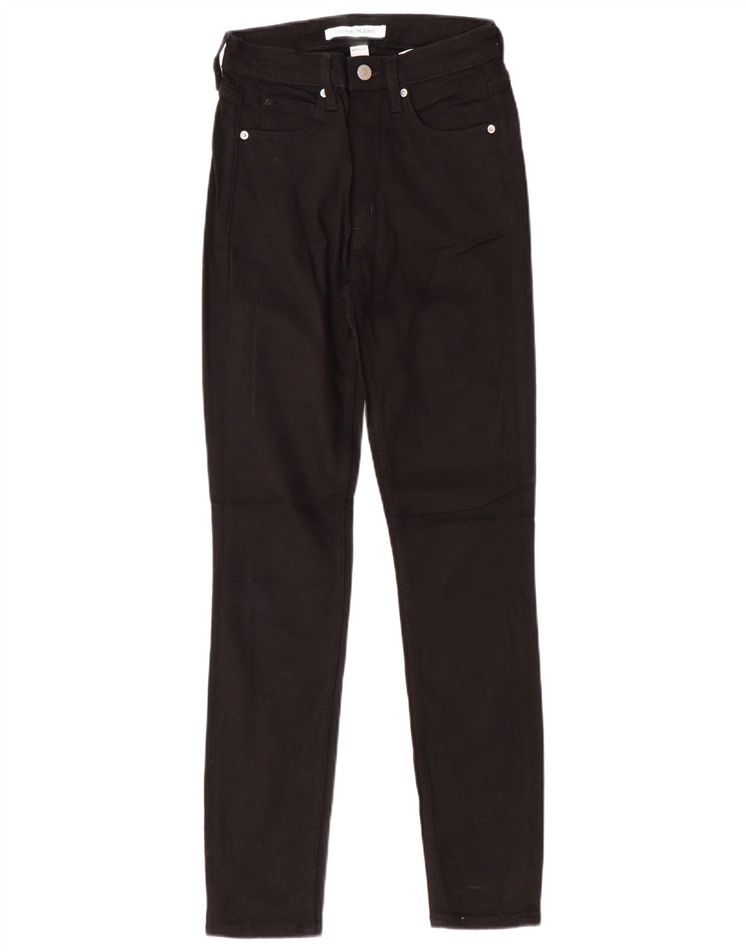 CALVIN KLEIN Jean Slim Taille Haute Femme W26 L30 Coton Noir