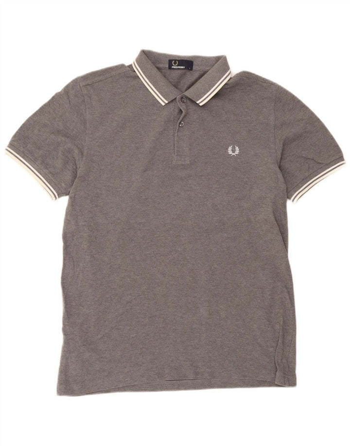 Fred Perry Polo Homme Large Gris Moucheté Coton