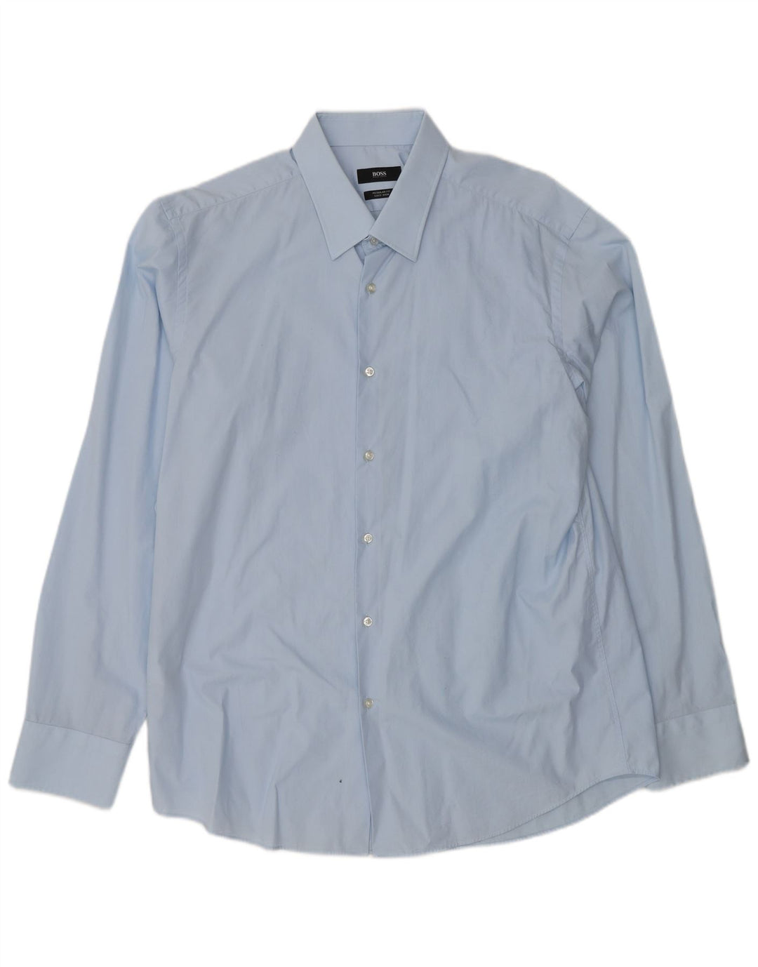 HUGO BOSS Chemise Regular Fit Homme Taille 44 17 1/2 XL Bleu Coton