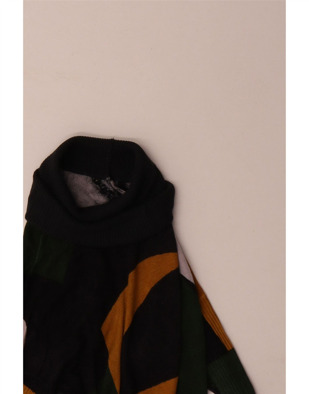 Desigual Pull col roulé pour femme UK 10 Petit Vert Géométrique