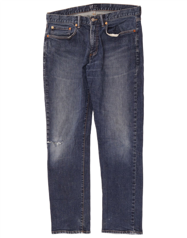Gap Jean slim effet vieilli W34 L32 bleu coton