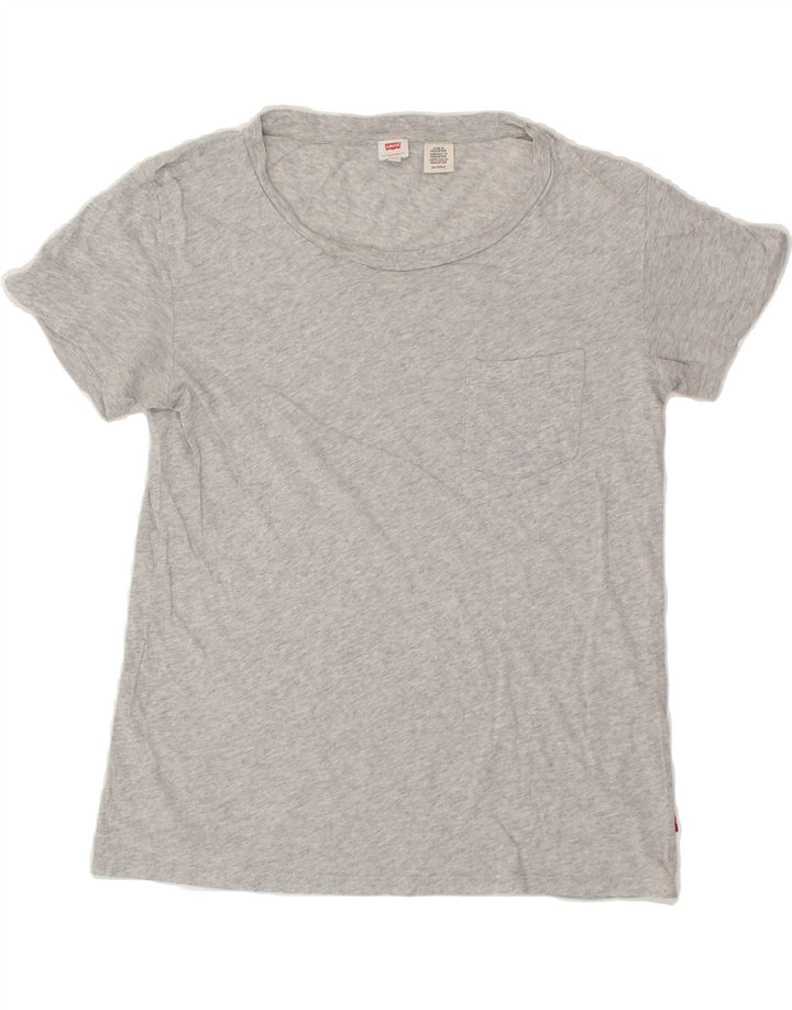 LEVI'S Womens T-Shirt Top UK 6 XS Grey Vintage Levi's and Second-Hand Levi's from Messina Hembry 