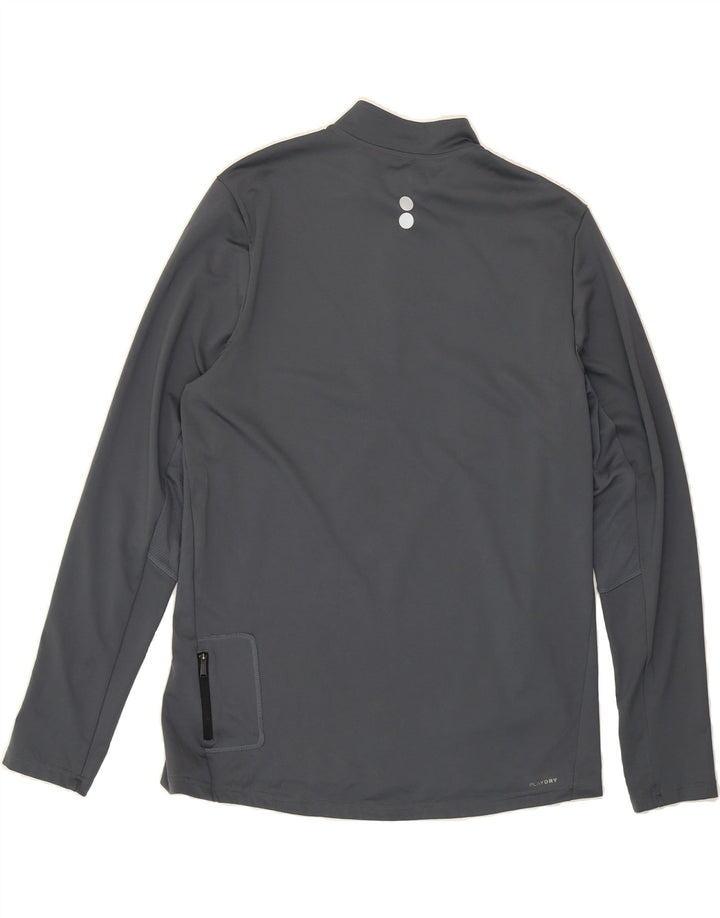 REEBOK Mens Zip Neck Pullover Tracksuit Top Large Grey Polyester Vintage Reebok and Second-Hand Reebok from Messina Hembry 