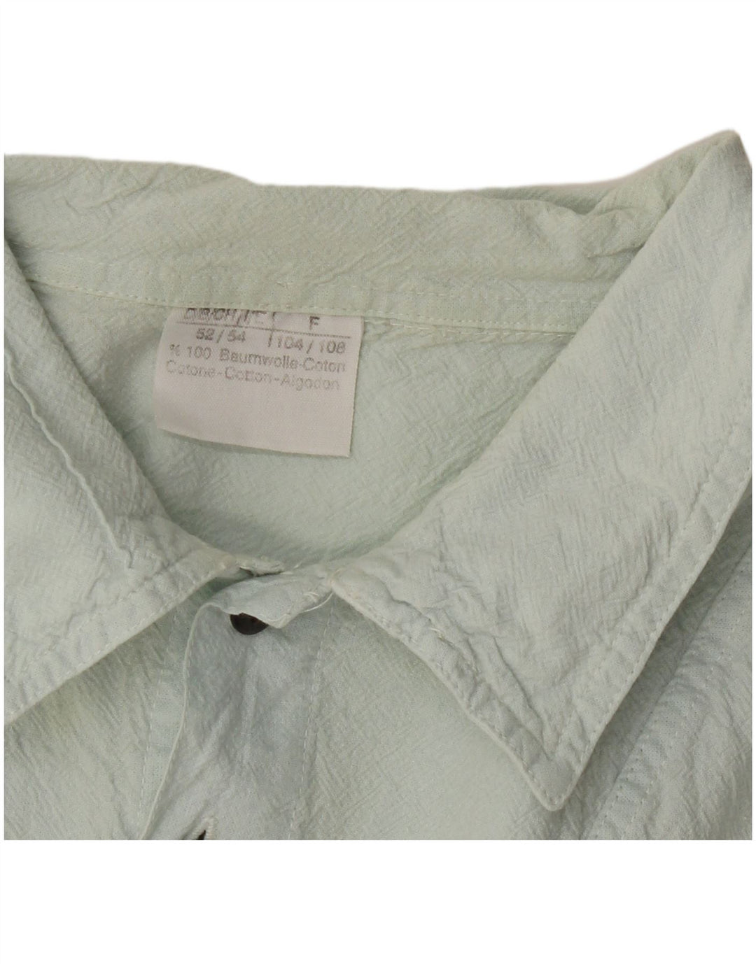 VINTAGE Chemise pull à manches courtes pour hommes IT 52/54 Grand vert rayé
