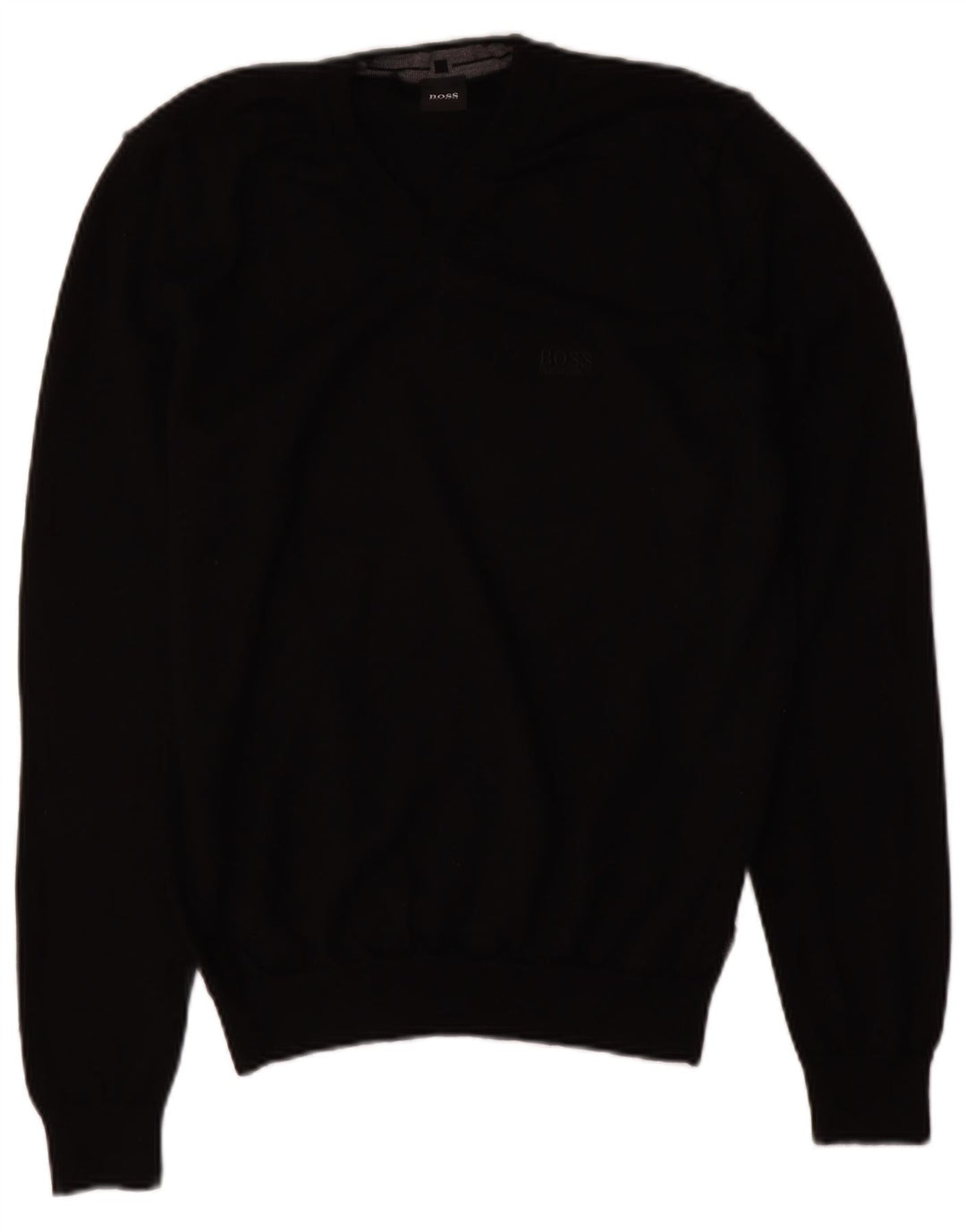 HUGO BOSS Homme Pull col en V Petit Noir Laine