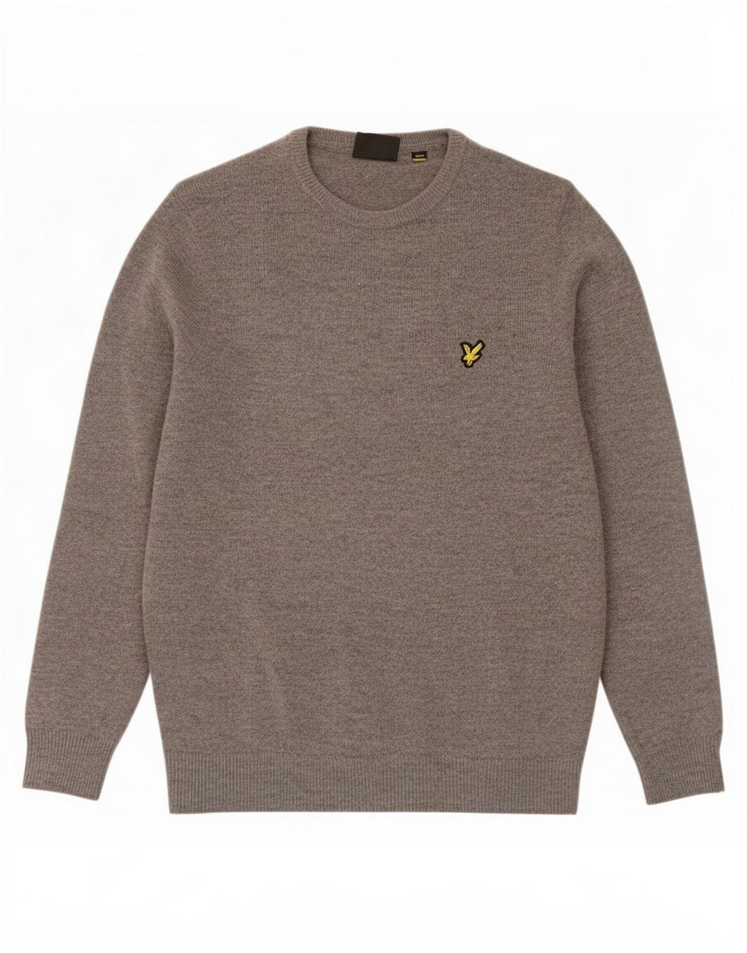 Lyle & Scott Pull Col Rond Homme Gris Moyen Moucheté Laine d'Agneau