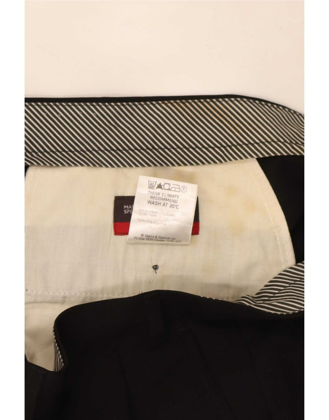 Marks & Spencer Pantalon de costume pour homme W40 L33 Noir Polyester