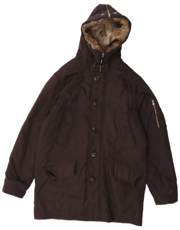 Woolrich Parka à capuche pour homme UK 36 Small Noir Polyester
