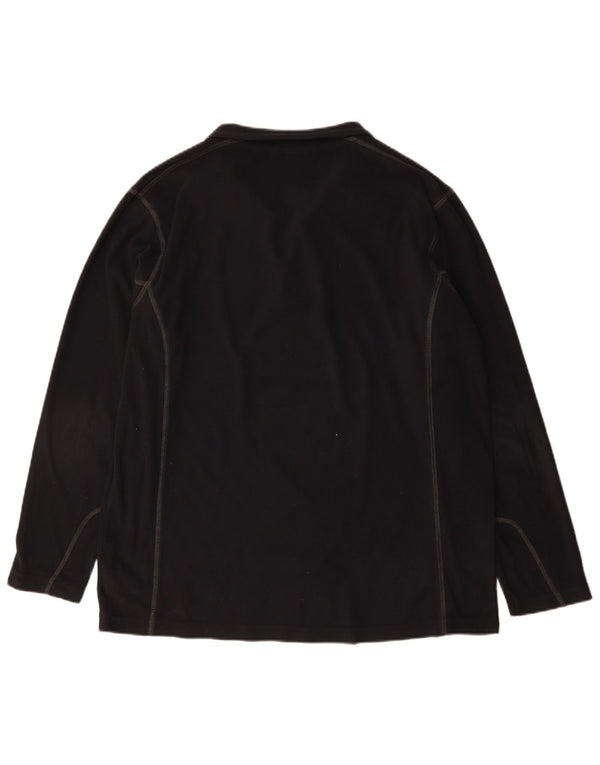 Columbia Mens Zip Neck Fleece Jumper XL Black Polyester
