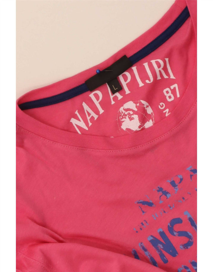 Napapijri T-Shirt Graphique Homme Large Rose