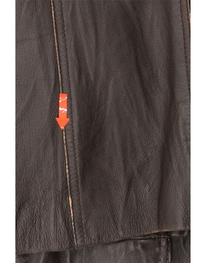 JENSEN Womens Leather Jacket IT 44 Medium Brown Leather Vintage Jensen and Second-Hand Jensen from Messina Hembry 