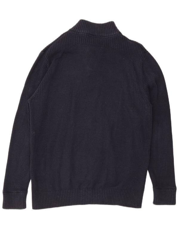 Crew Clothing Pull col zippé pour homme XL en coton bleu marine