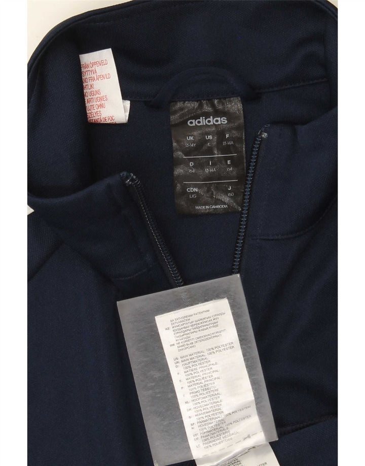 Veste de survêtement Adidas Garçon Climalite 13-14 ans Bleu Marine Polyester
