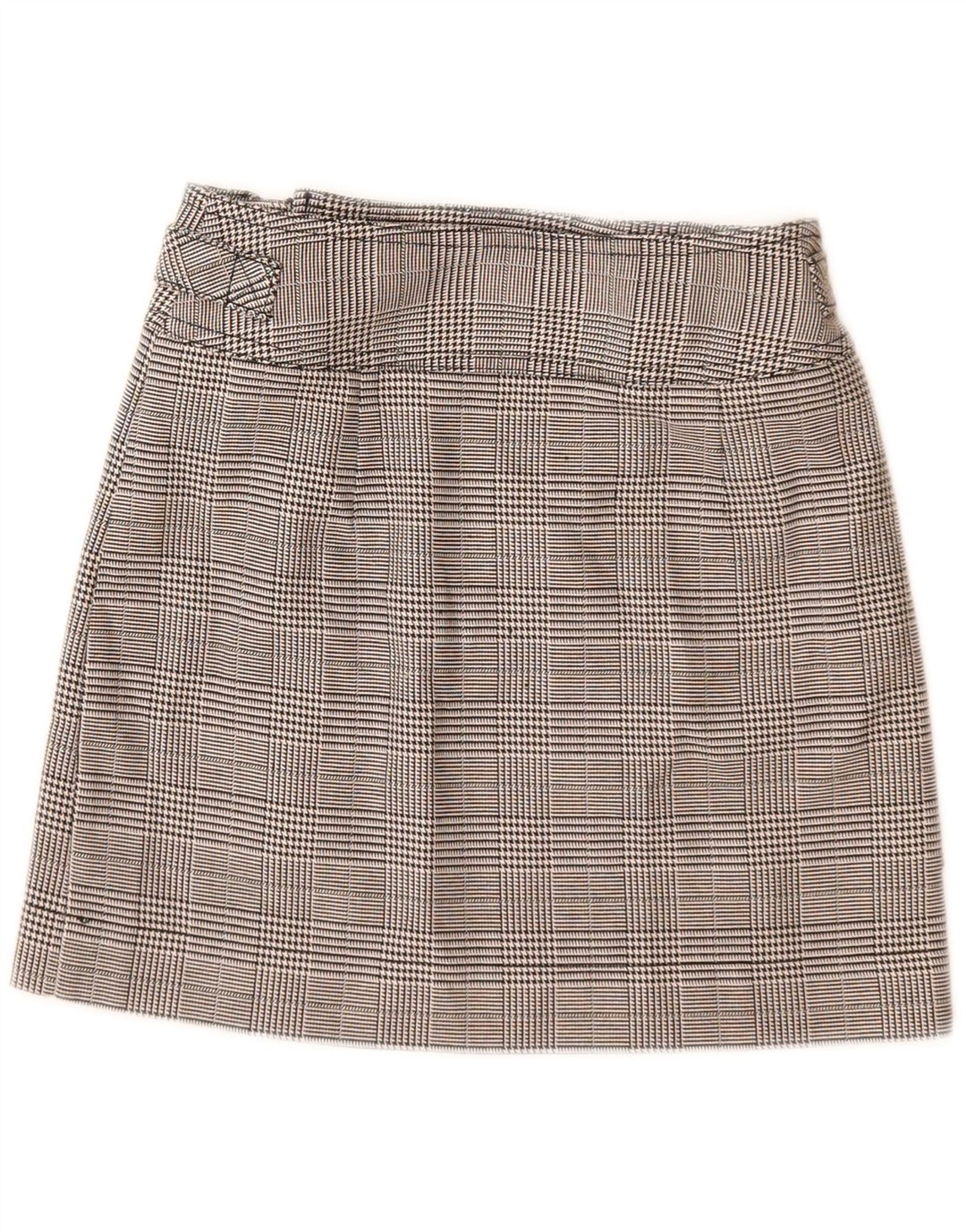 Topshop Mini jupe femme UK 6 XS W24 gris carreaux polyester