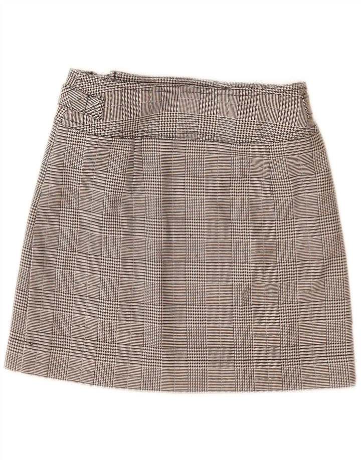 Topshop Mini jupe femme UK 6 XS W24 gris carreaux polyester
