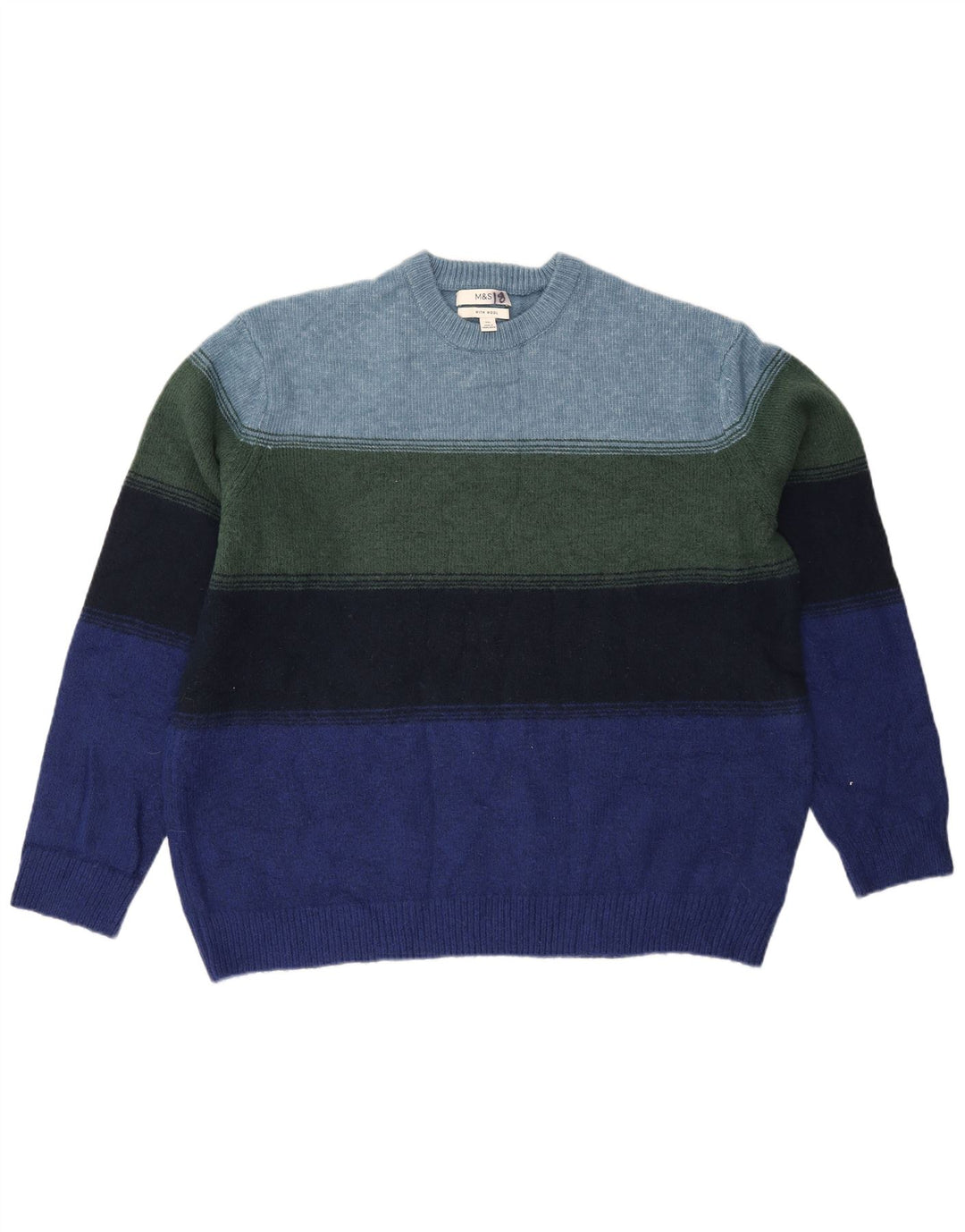 Marks & Spencer Pull col rond pour homme 2XL rayé multicolore