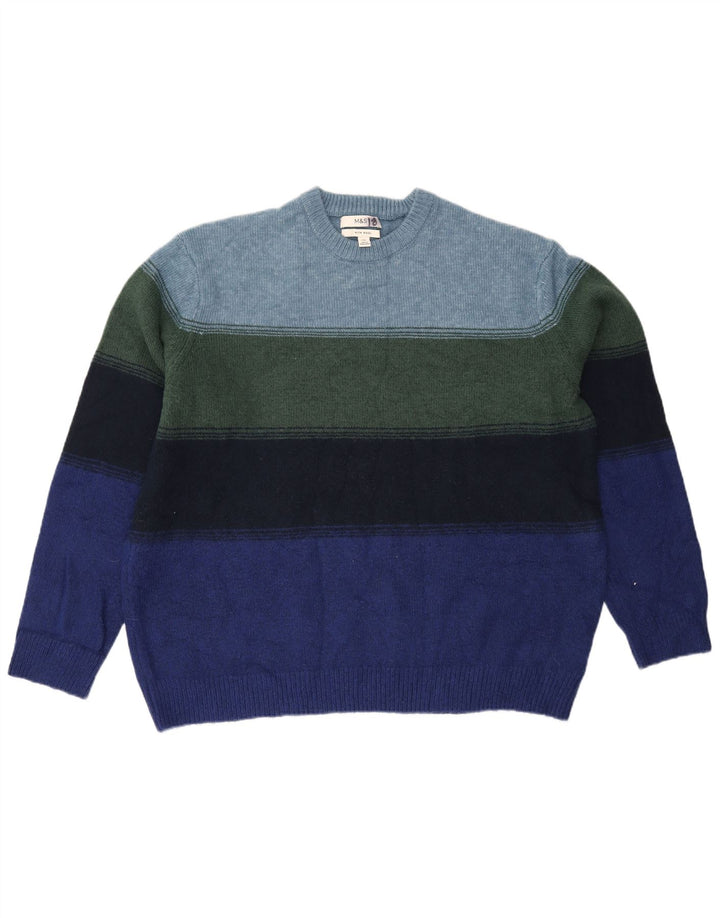 Marks & Spencer Pull col rond pour homme 2XL rayé multicolore