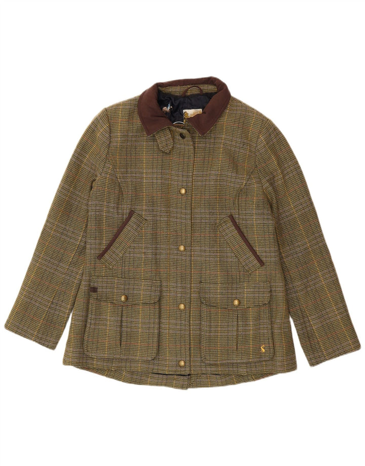 Joules Veste Country Femme UK 16 Grande Laine à Carreaux Vert