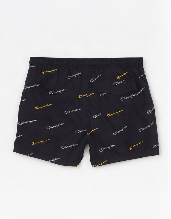 Champion Short de Bain Graphique Homme Bleu Marine Moyen Polyester