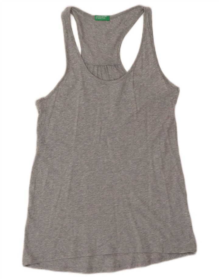 Benetton Débardeur Femme UK 12 Gris Moyen Moucheté