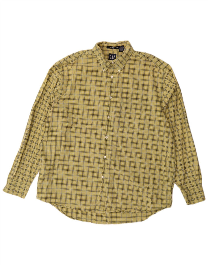 Gap Chemise Loose Fit Homme Jaune Moyen Carreaux Coton