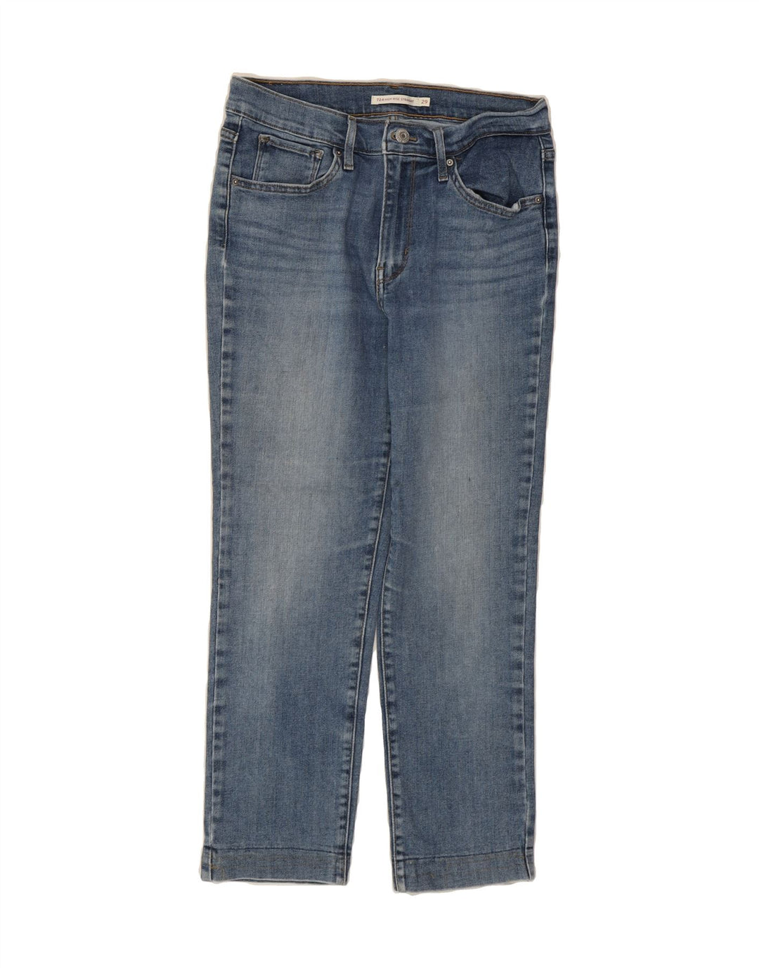LEVI'S Womens High Rise Straight Jeans  W29 L24 Blue Cotton Vintage Levi's and Second-Hand Levi's from Messina Hembry 