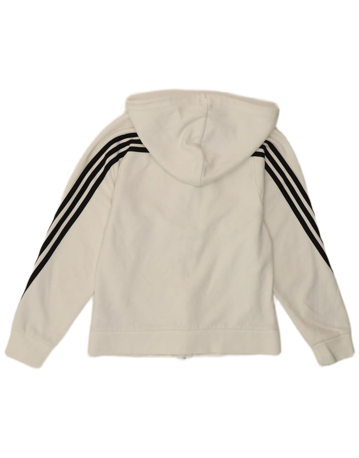 ADIDAS Pull à capuche zippé pour femme UK 4/6 XS Blanc Coton