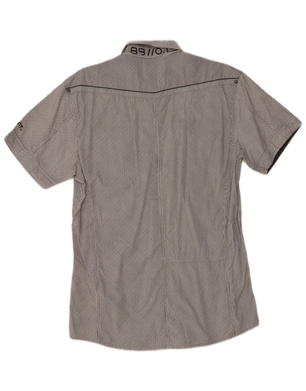 Jack & Jones Chemise graphique à manches courtes pour hommes en coton à fines rayures gris