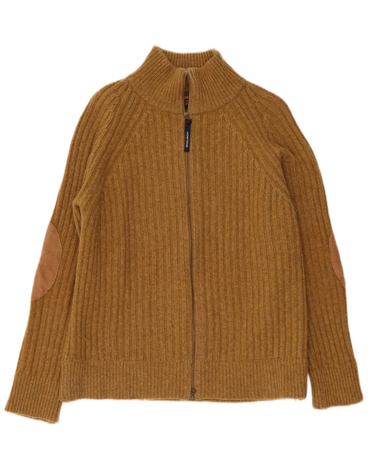 Woolrich Homme Cardigan Pull Petit Marron Laine