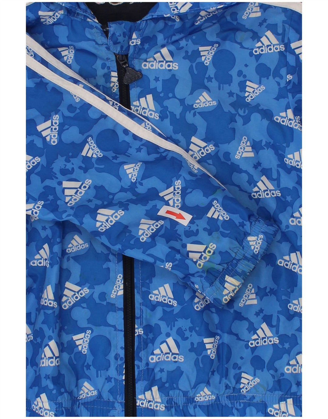 Adidas Veste coupe-vent à capuche graphique pour garçon 2-3 ans Bleu Polyester
