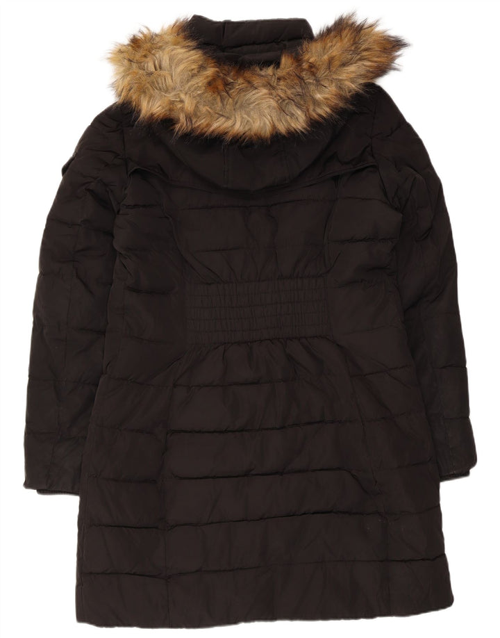 Michael Kors Manteau rembourré à capuche pour femme UK 14 Medium Noir Polyester