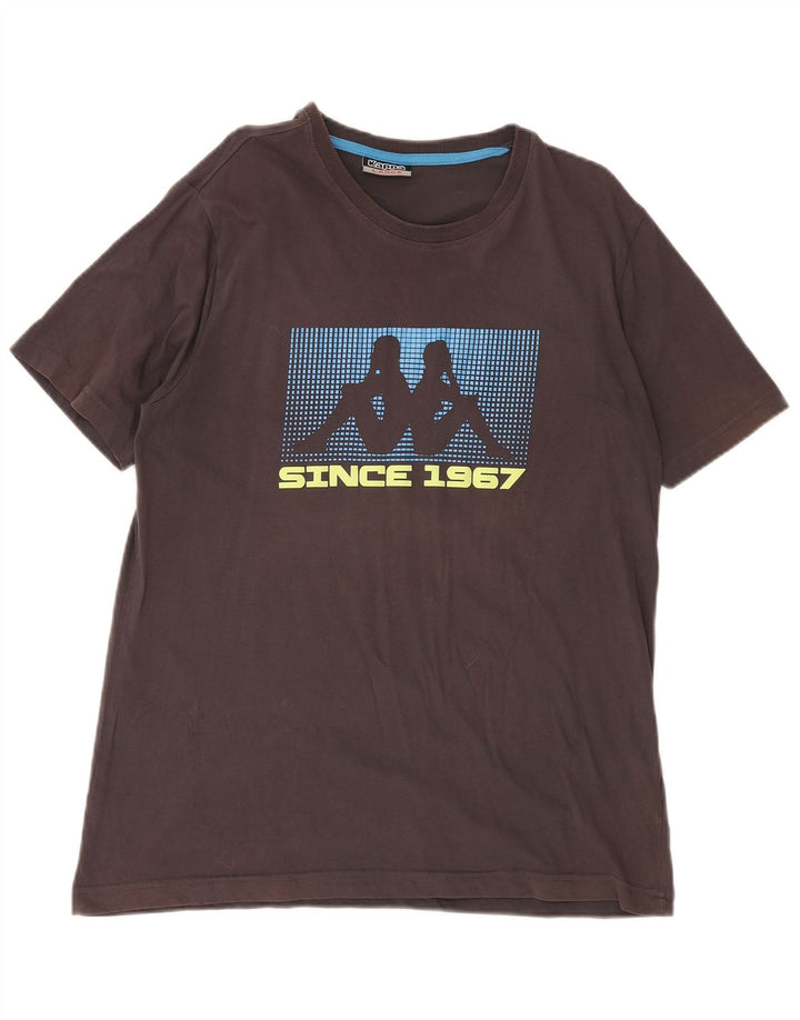 KAPPA T-Shirt Graphique Homme Grand Marron Coton