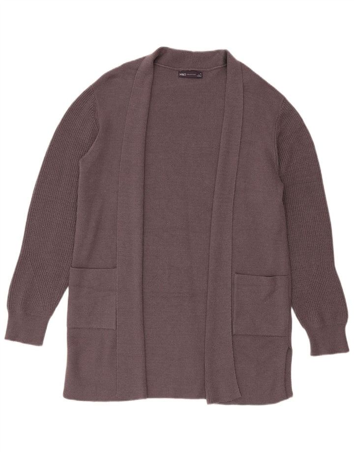 Marks & Spencer Pull cardigan ouvert long pour femme UK 14 Large Gris