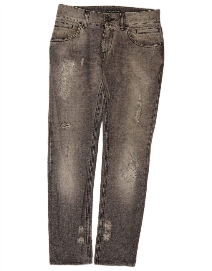 Dolce & Gabbana Jean slim effet vieilli pour femme IT 44 Medium W30 L31 Gris