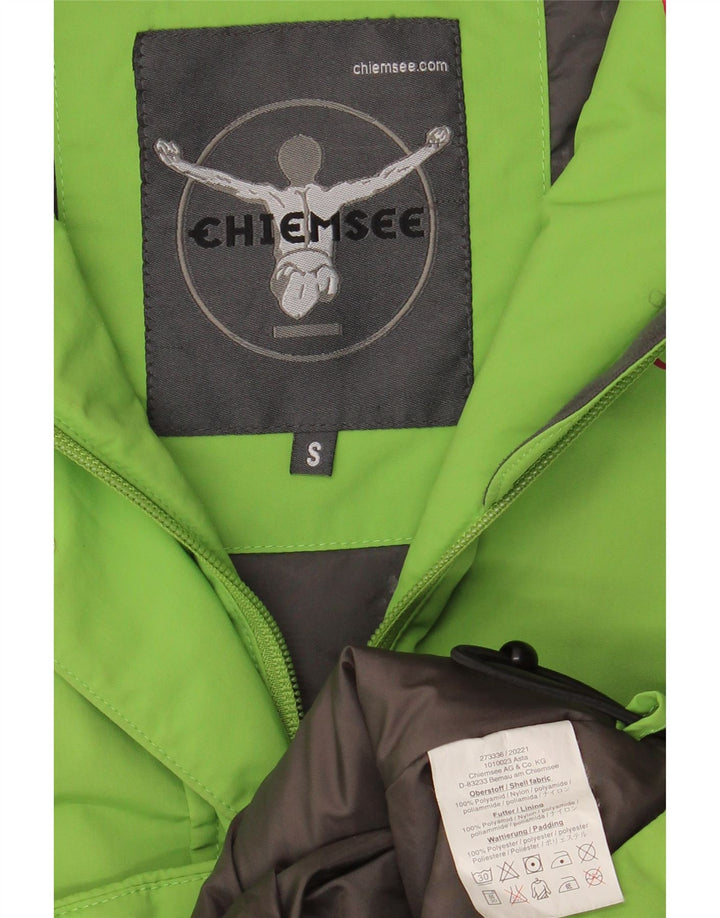 Chiemsee Veste de ski à capuche pour femme UK 10 Small Vert Colorblock Polyamide