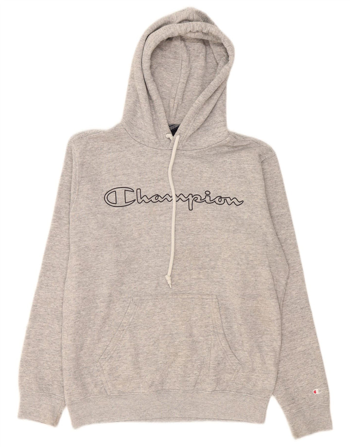 Champion Pull à Capuche Graphique Homme Gris Moyen Moucheté Coton
