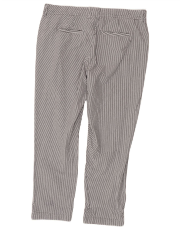 Fat Face Pantalon court régulier pour femme UK 12 Medium W32 L25 Gris rayé