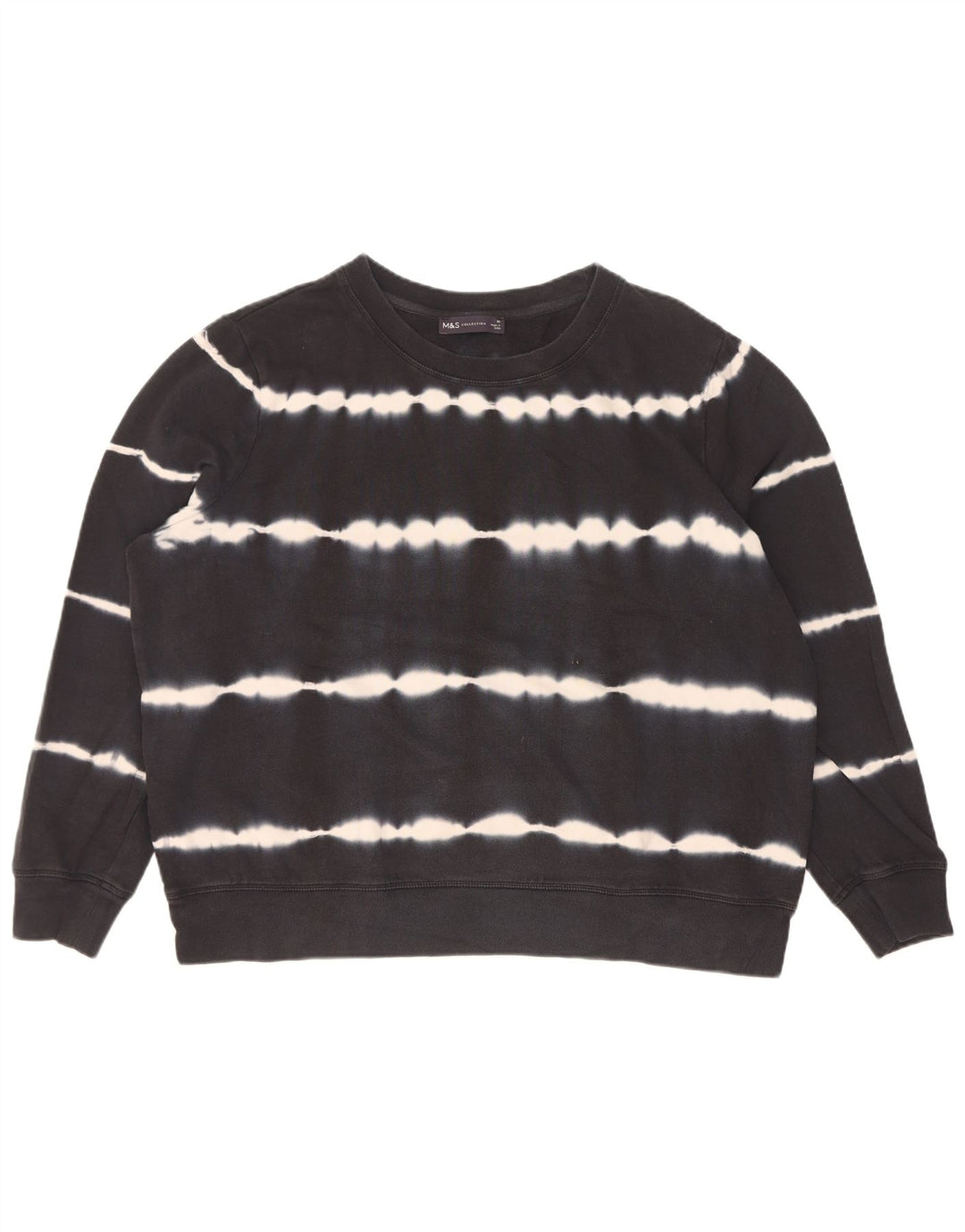 Marks & Spencer Sweat-shirt surdimensionné pour femme UK 18 XL Noir Tie Dye