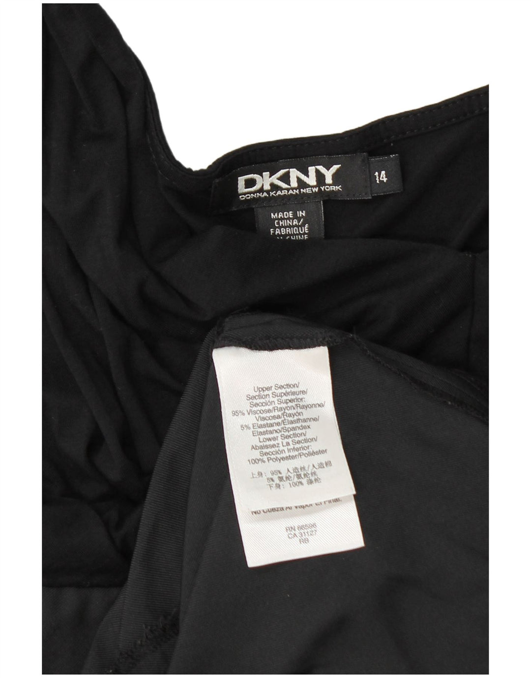 Dkny Robe droite pour femme US 14 XL Noir Colorblock Viscose