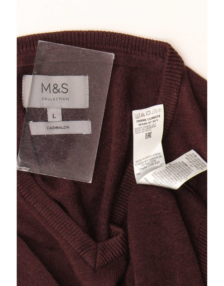 Marks & Spencer Pull col V pour homme en acrylique marron Taille L