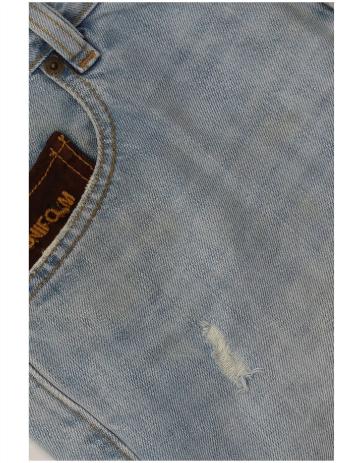 Uniforme Short en jean vieilli pour homme W30 en coton bleu moyen