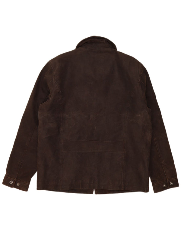 Tom Tailor Veste en cuir pour homme UK 40 Large Marron