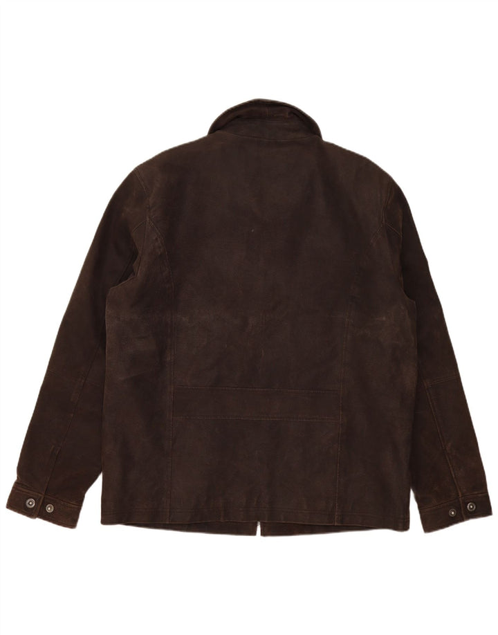 Tom Tailor Veste en cuir pour homme UK 40 Large Marron
