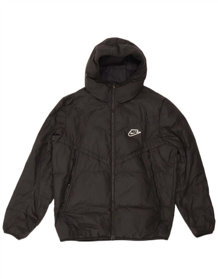Nike Veste matelassée à capuche pour homme UK 40 Large Noir Polyester