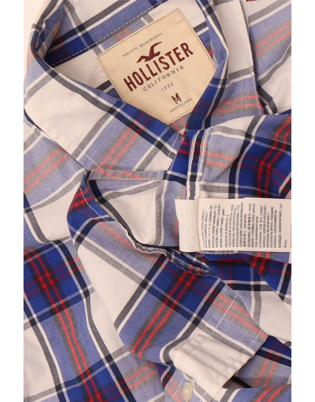 Hollister Chemise Homme Bleu Moyen Check Cotton