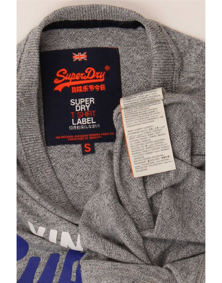 Superdry T-Shirt Graphique Homme Petit Gris Moucheté Coton
